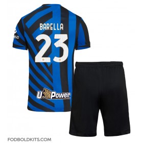 Inter Milan Nicolo Barella #23 Hjemmebanesæt Børn 2024-25 Kortærmet (+ Korte bukser)